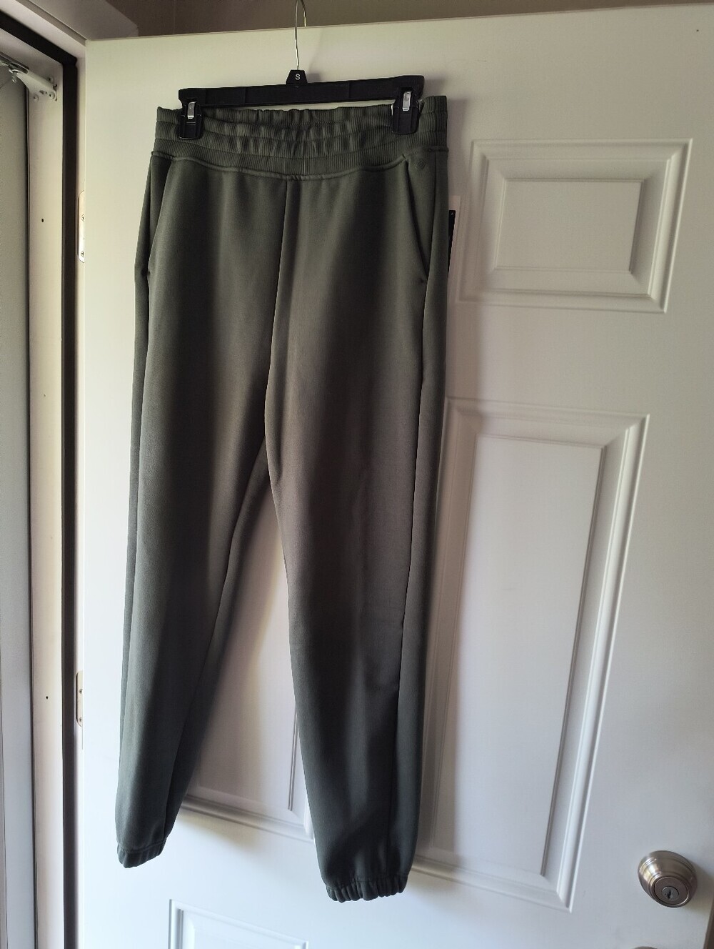 Women's CALIA Green Soft Scuba Fleece High-Rise Joggers XS NWT - Picture 6 of 8
